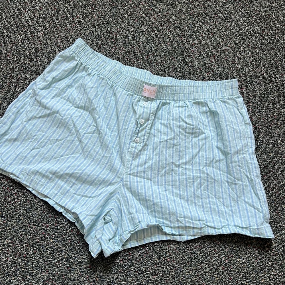 OLD NAVY Patel Blue & Green Stripes Relaxed Fit 100% Cotton Bloomer Boxer Shorts - Picture 6 of 16